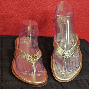 Tory Burch Metallic Gold Thong Sandals